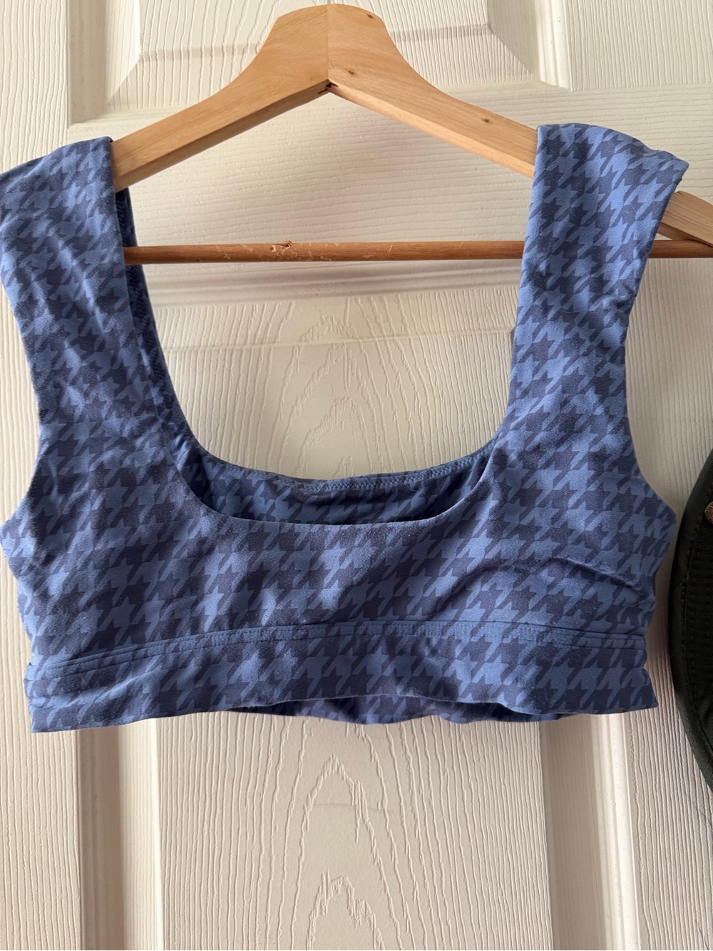 aerie Light Blue Houndstooth Crop Tank